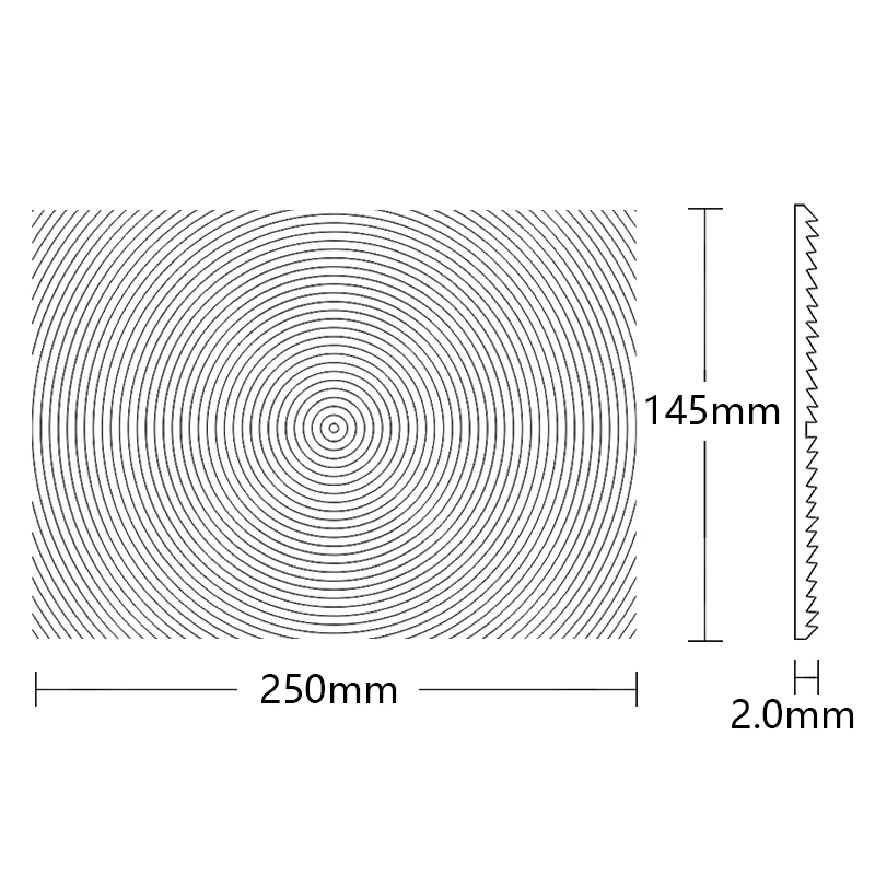 Fresnel len 250x145mm R6mm F300mm 12