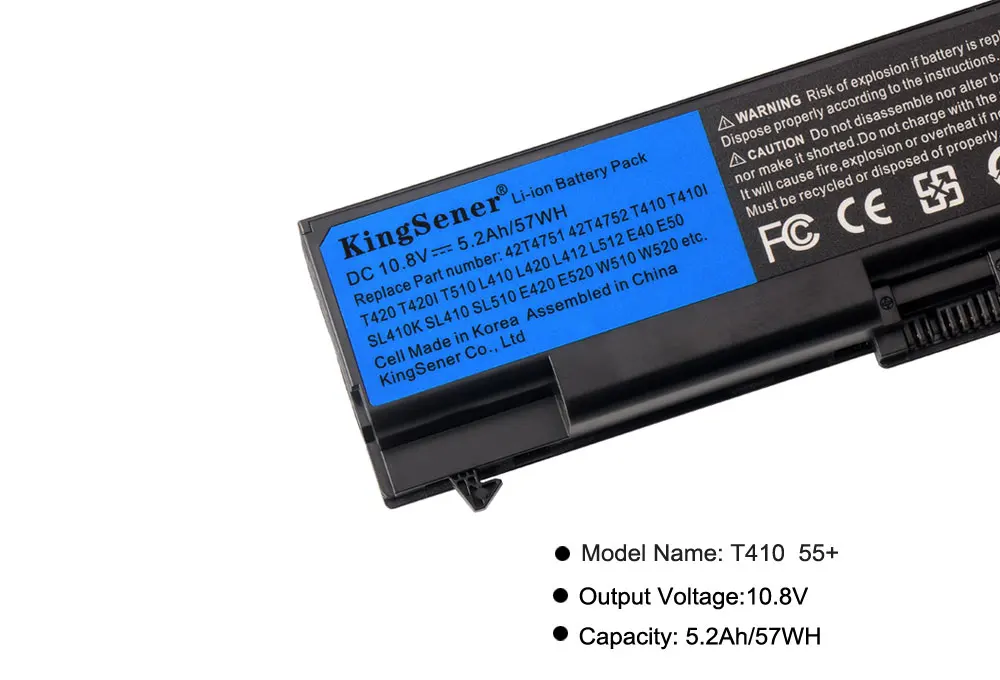 KingSener Laptop Battery for Lenovo ThinkPad SL410 SL410K SL510 E40 E50 E420 T510 W510 L412 T420 T410 T510 L510 L420 L521 55+