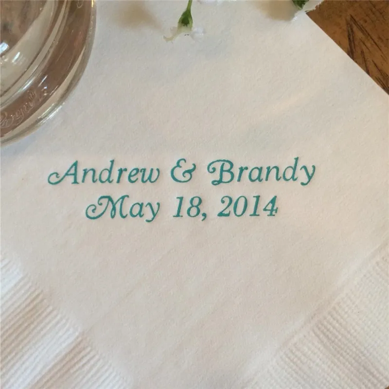 

Personalized Napkins Wedding Cocktail Beverage Paper Anniversary Party Monogram Luncheon Avail! Baby shower Logo Bridal shower