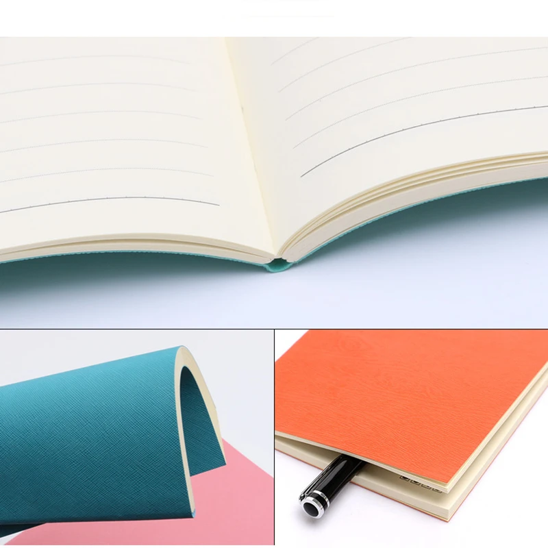 Colorful A5 Soft PU Leather Journals Schedule Diary Planner Agenda NoteBook 64 Sheets Students Office Supply Business Notepad