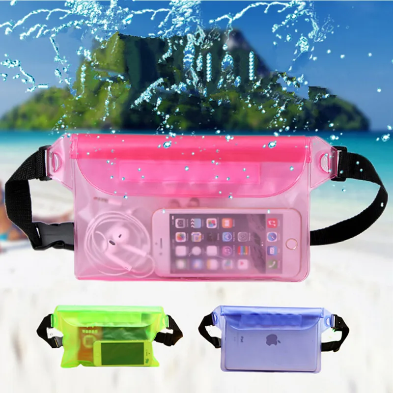 Waterproof Swimming Bag Ski Drift Diving Shoulder Waist Pack Bag Underwater Mobile Phone Bags Case Cover For Beach Boat Sports