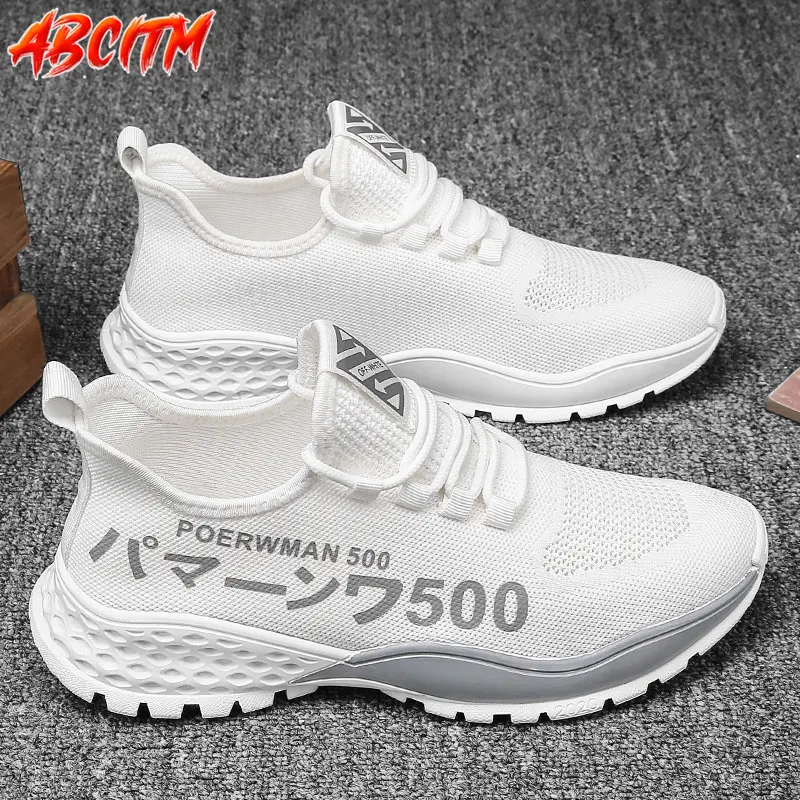 Platforms Sneakers for Teens Comfort Luxury White Sports Shoes Light Soft Men\'s Running Shoes Slip on Casual Shoes for Men V12