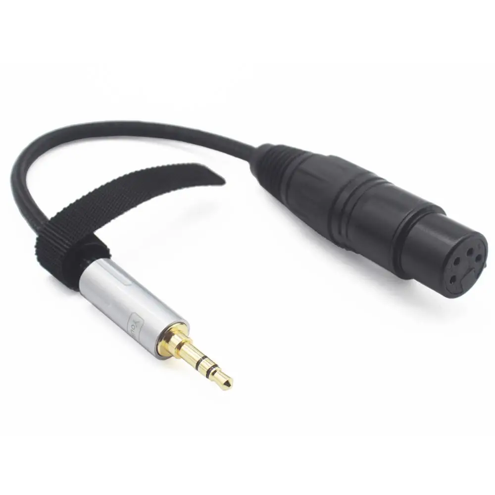 3.5mm to 4-pin XLR Female Headphone Audio Headphone 8 Core Silver Plated Adapter Cable 15CM [ 3.5mm Stereo Male ] Male to Female