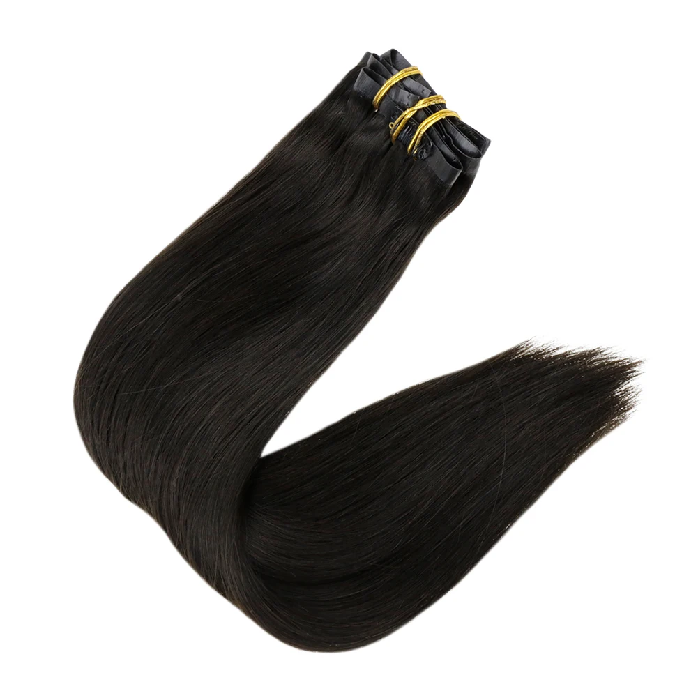 Volledige glans naadloze onzichtbare clip-in extensions menselijk haar 8 stuks 120 g remy balayage blonde kleur