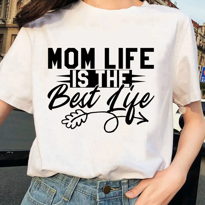 Summer Harajuku women T-Shirt Top Casual Short Sleeve Mother's Day  Super Mom Life  Women Plus Size