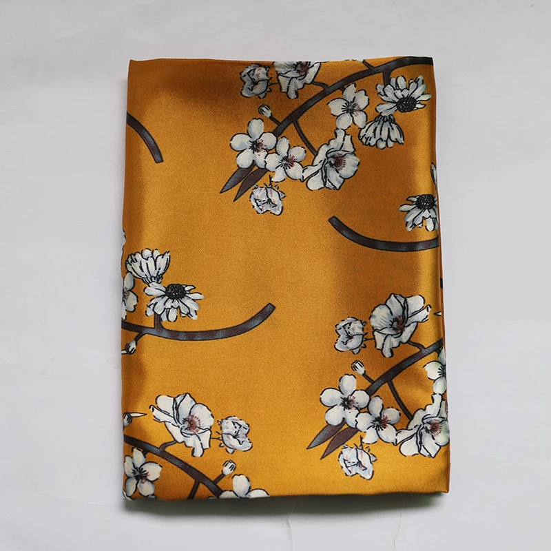 By Meter Blumen-Satin-Stoff, glänzend, weich, Schal, Hemd, Nachtwäsche, Material Charmeuse – Detail 17
