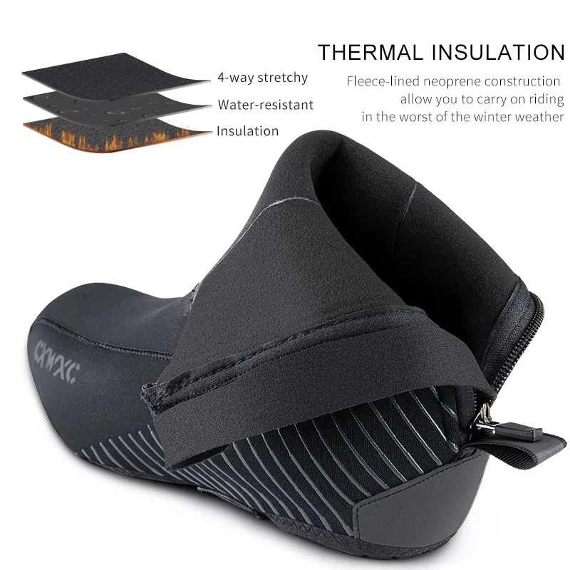 Cycling warm shoe covers Thicken windproof and waterproof feet to keep warm in winter Reflective foot cover