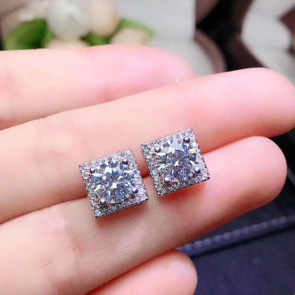 Jewelry Dazzling 925 Silver Moissanite Stud Earrings for Daily Wear 3mm VVS Grade Moissanite Silver Earrings Moissanite