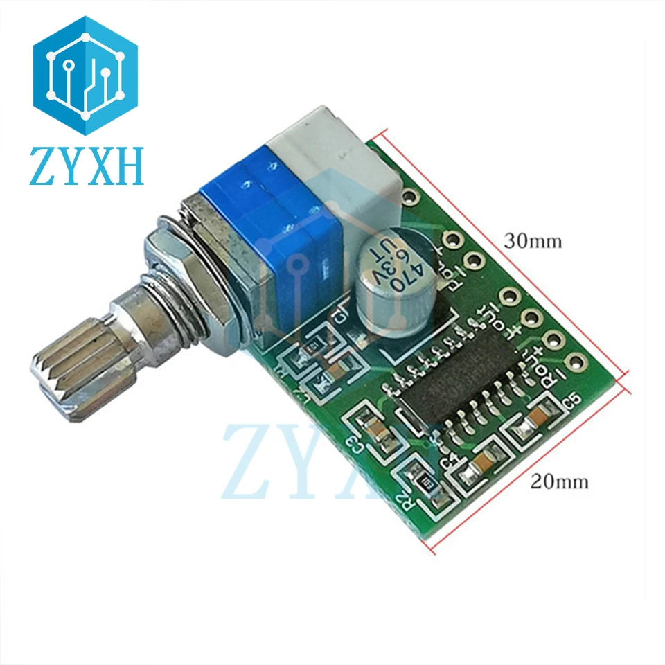 Mini PAM8403 XH-M177 Amplifier Board 3W*2 DC 5V Audio AMP with Volume Control For Laptop PC Speaker