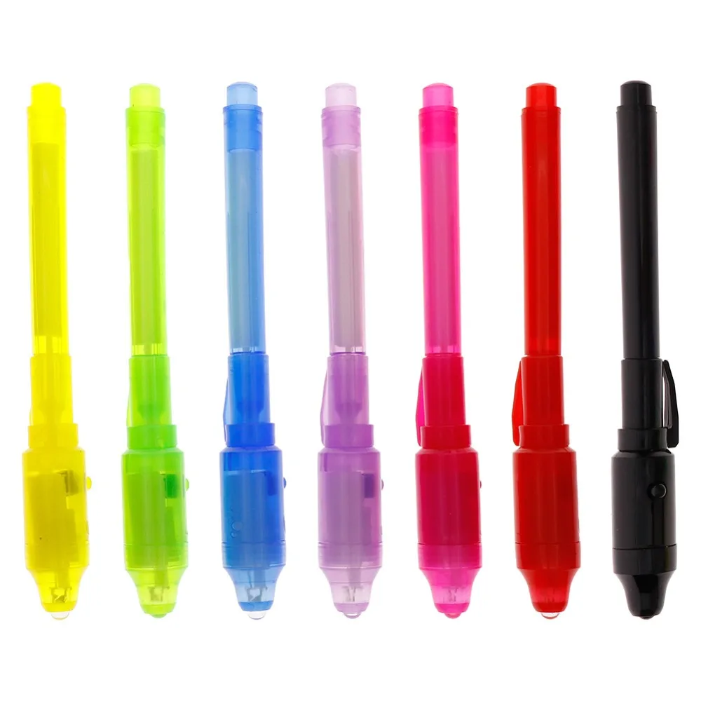 Mini Portable Pen Ink Secret Marker Pen Invisible UV LED Pen With Ultra Violet LED Black light Learning Education Toys For Kids