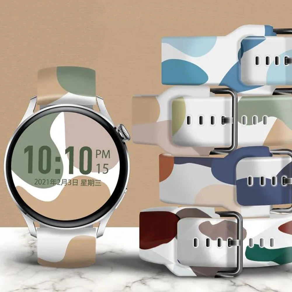 20 22mm Silikon Sport Strap für Huami Amazfit GTR 2/2e 42 47mm Gemusterte Armband für Amazfit GTS 2/2e Mini Uhr Handgelenk Gurt