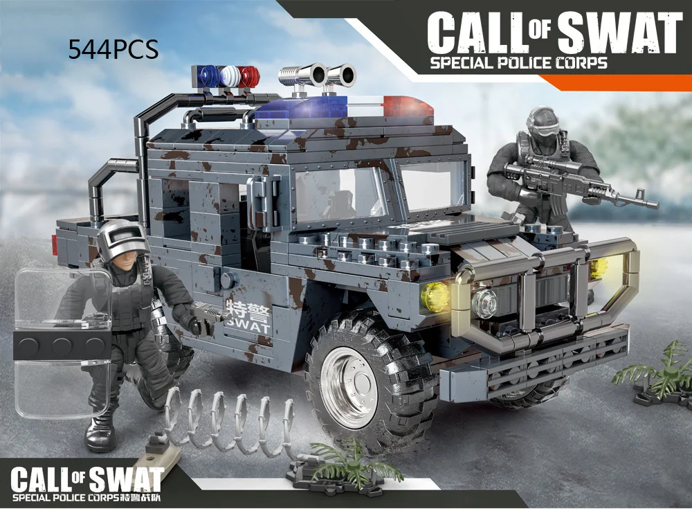 Moderne Militaire Orv Swat Mega Bouwsteen Super Politie Figuur Dongfeng Dappere Krijger Troep Drager Voertuig Baksteen Speelgoed Voor Jongen