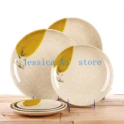 2pcs 15-23cm Melamine Plastic Dinner Plate Set Chargers Serving Dishes Plates and Dishes Steak Plates Nordic Kitchen