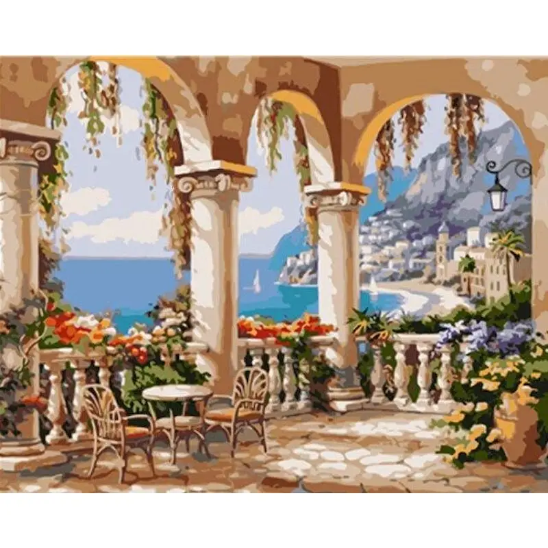 

GATYZTORY Diy Frame Painting By Numbers Landscape Wall Art Picture Canvas By Numbers Handpainted For Home Decors Gift