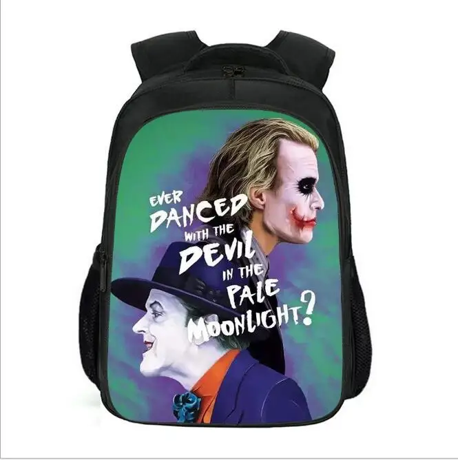 Children\'s backpack Joker clown movie 3D backpack men\'s and women\'s backpack Korean version leisure Heath Ledger schoolbag