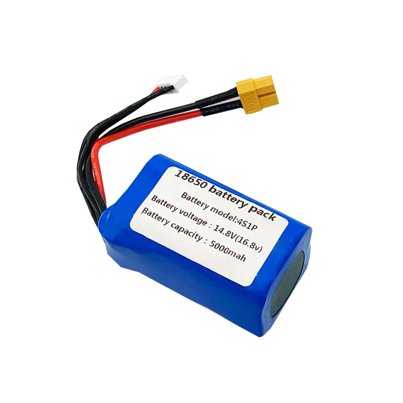 Newest 4S1P 14.8V 5Ah 16.8V High Capacity UAV Rechargeable Li-ion Battery for Various RC Airplane Quadrotor Etc XH2.54-5P XT60