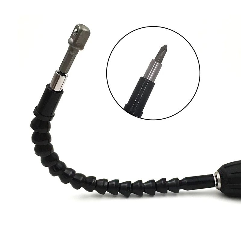 Taladro electrónico cardán, eje Flexible de 295mm, extensión de broca, destornillador, soporte de broca, enlace de conexión, serpiente, eje Flexible