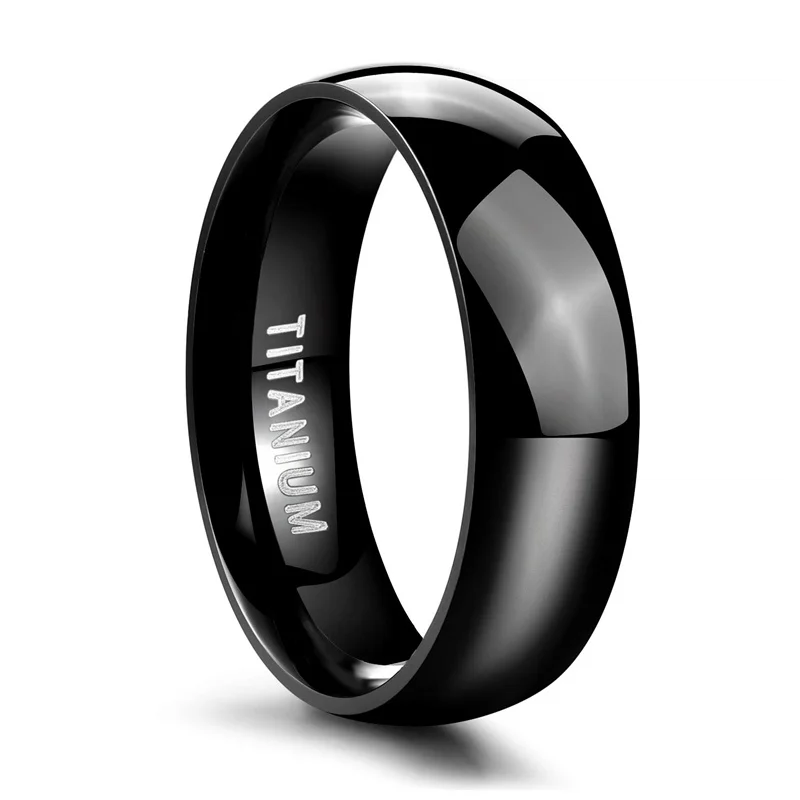 TIGRADE 2/4/6/8mm Herren Ehering Poliert Damen Titan Einfache Verlobung Klassische Ringe Schwarz Silber Farbe Lady anel 3-15