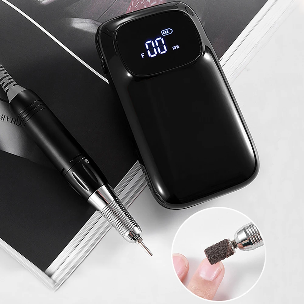 35000 obr./min elektryczna wiertarka do Manicure zestaw paznokci frez wiertło zestaw pilników do paznokci akumulatorowe narzędzia do polerowania