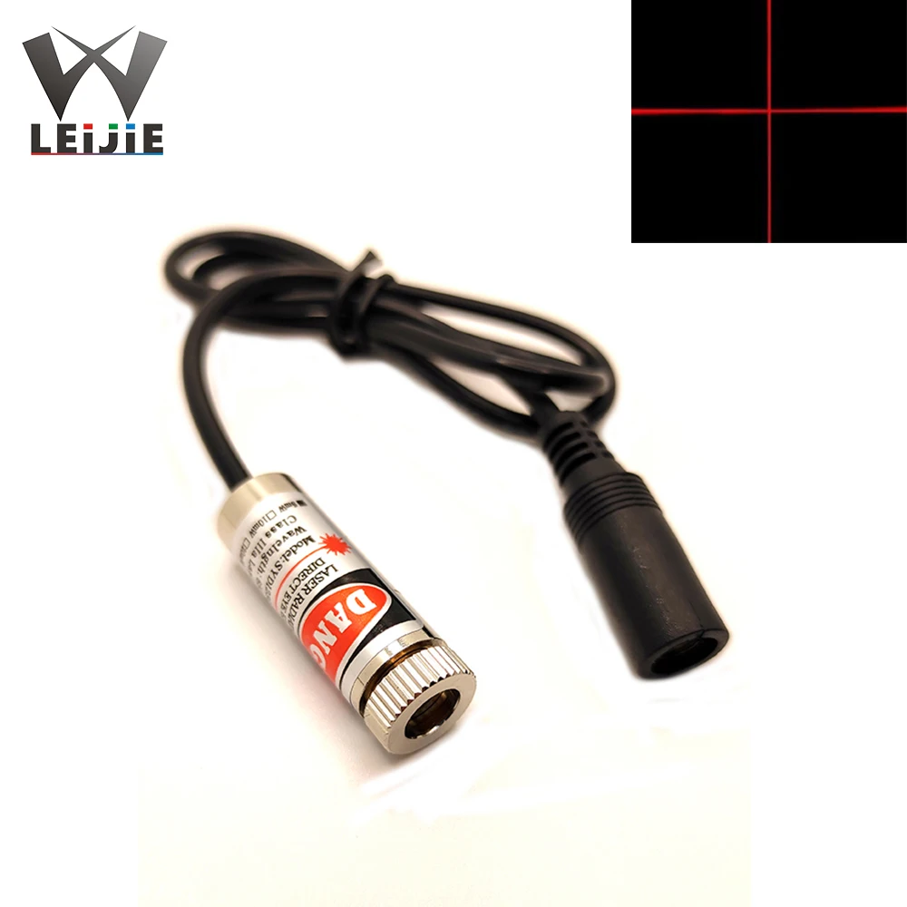 Módulo láser rojo enfocable, 650nm, 5mW, 12x35mm, punto/línea/Cruz, CC 3V / 5V / 9V/12V, módulo LED LD de 12mm