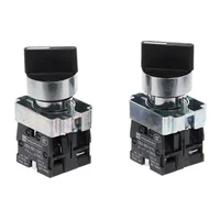 Interruptor de perilla XB2, 1 piezas, 22mm, 2/3 posiciones, NO/NC, interruptor giratorio autoblocante, 10A/415V, XB2-BD33, XB2-BD21