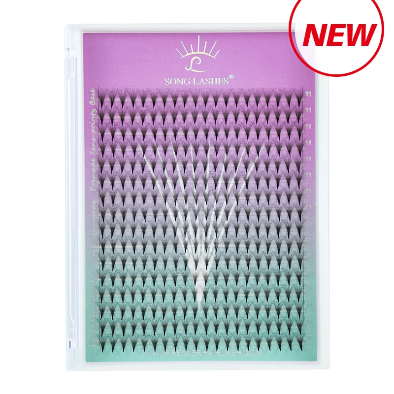 Song Lashes 3D-14D Mega Tray Promade wentylatory głośności ostre wąskie cienkie spiczaste oko bazowe wydłużająca rzęsy duża objętość wentylatory wydłużająca rzęsy