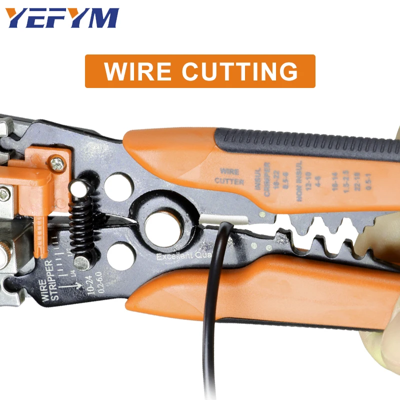 Wire stripper pliers 0.25-6mm²/10-24AWG YE-1 cable cutter practical automatic Multifunctional Repair crimping Tools