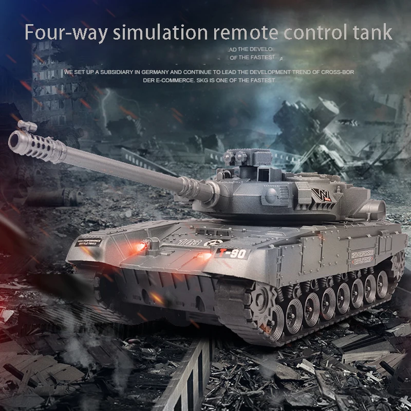 Original Four-Channel World Of Tanks Military Model Children Light Music Turret Rotating Tanks On Radio Control Toy Gift