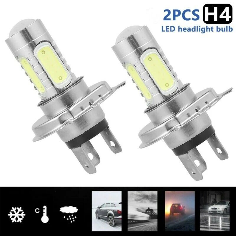 

2pcs H4 12v Bulbs Led Xenon White Headlight 472 P43t Car Headlamp Bright Light Bulbs Far And Near Light Led Lights Fog Lights