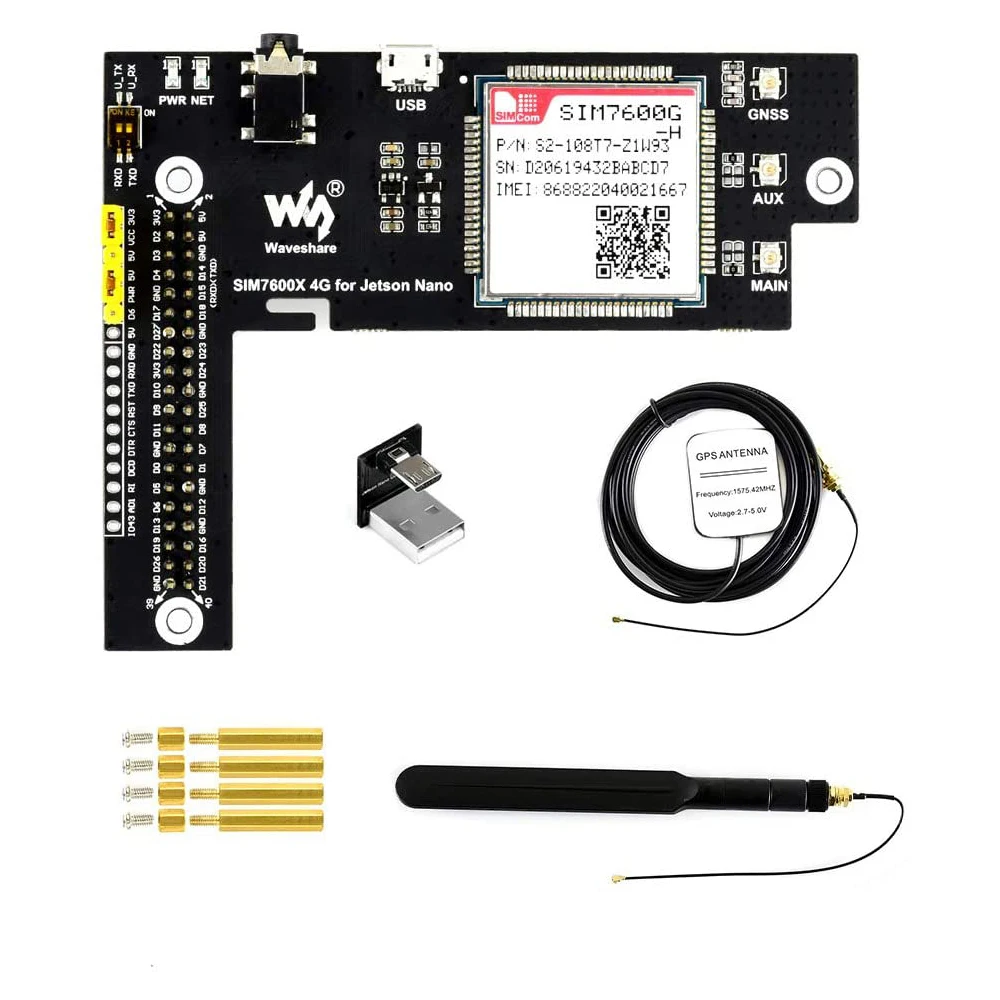 

4G LTE GPS Satellite Positioning Module Expansion Board Shield HAT for Nvidia Jetson Orin Nano Developer Kit B01 2GB 4GB 8GB