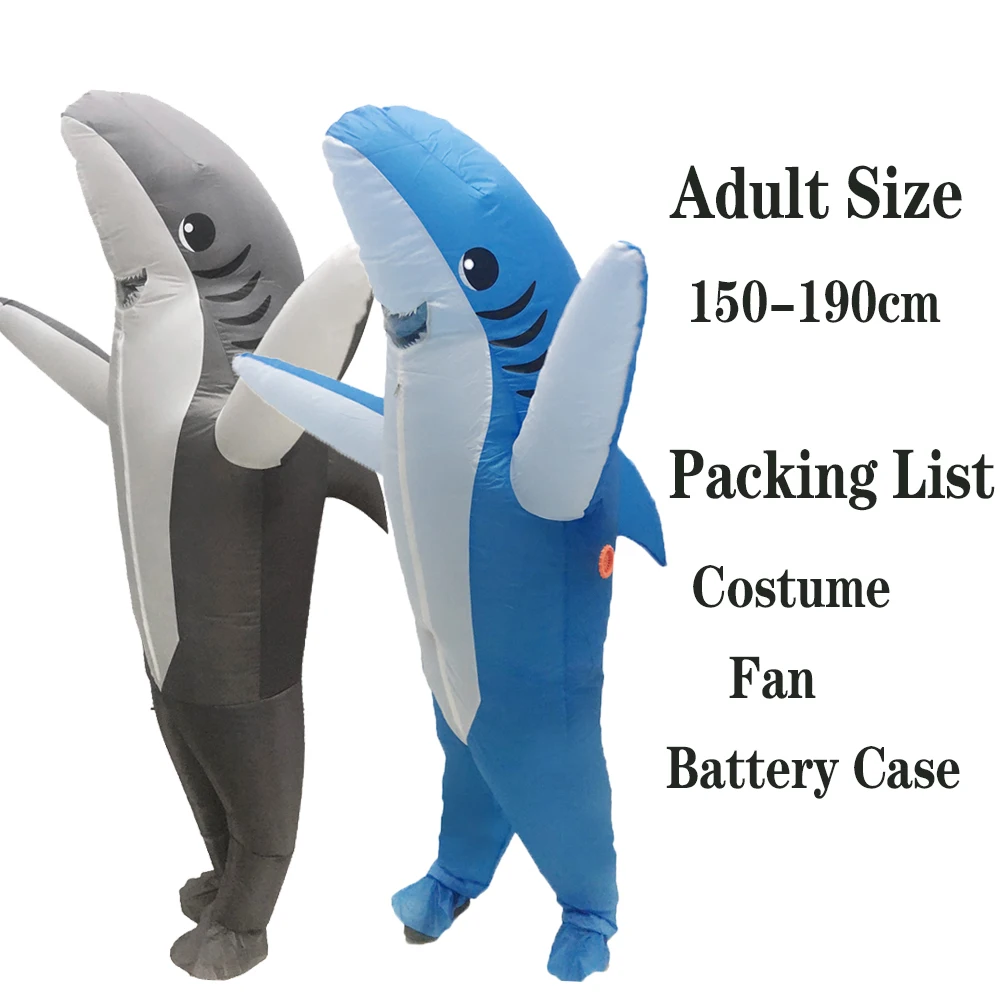 Adult Blue Sharks Inflatable Costumes Halloween Anime Cosplay Costume Seafish Gray Shark Mascot Fancy Party Role Play Disfraz