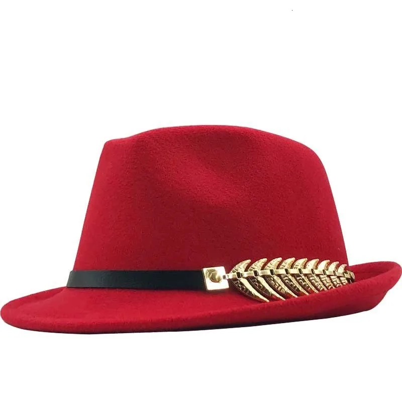 

Men's women's woolen hats fishbone belts decorative small top hats autumn winter England retro roll brim jazz hats casual hat