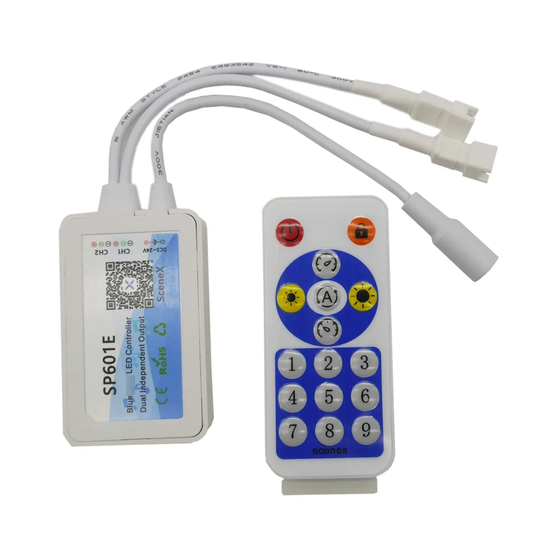 DC 5V 12v 24V Dual Signal Output LED Controller Kit Bluetooth-compatible Mobile APP control WS2812B WS2811 1903 Pixel led strip