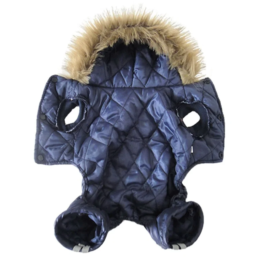 Pet Clothes Cosplay Police Style Thicken Warm Dog Coat Winter Windproof Coat Jumpsuit New Hooded Dogs Clothing