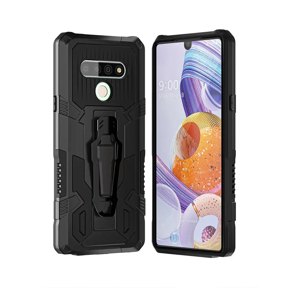 Phone Case For LG Stylo 6  Soft TPU Kickstand Shockproof Rugged Kickstand Case Armor Hybrid Cover for LG K51 Cases