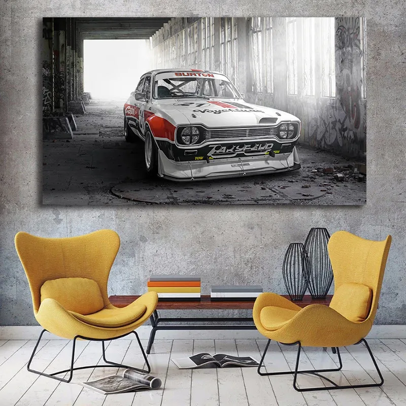 Modern Sport Car Retro Classic Race Tuned Car Canvas Painting Modern Artwork For iving Room Home Decor Fabric Poster Unframed