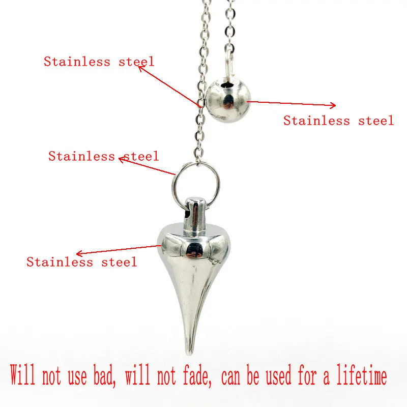 Stainless Steel Pendant Men Women Natural Healing Gem Stone Jewelry Reiki Pyramid Hexagonal Pendulum Chain Pendant Amulet Classi