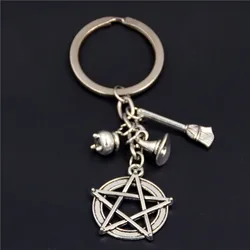 1pc Halloween Gift Skull Pumpkin Keychains Witch Charms Nightmare Devil Jewelry For Women Keyring Halloween Spirit