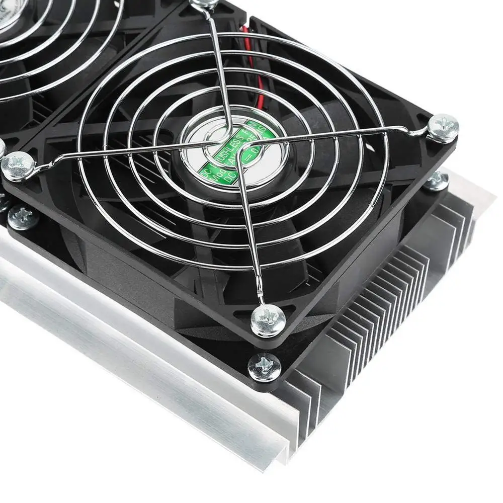 200 x 115 x 8.5mm 120W Thermoelectric Peltier Refrigeration Semiconductor Cooling System Kit Double Fan