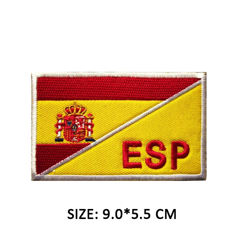 country code Flag Patch Embroidered Russia UK France Spain Netherlands Flag Tactical Military Army Applique stripe Badge