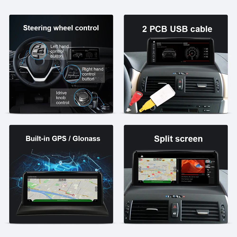 Multimedia samochodowe Qualcomm dla BMW X3 E83 Android 13.0 Autoradio Nawigacja GPS 10,25 \'ekran Android Auto Carplay