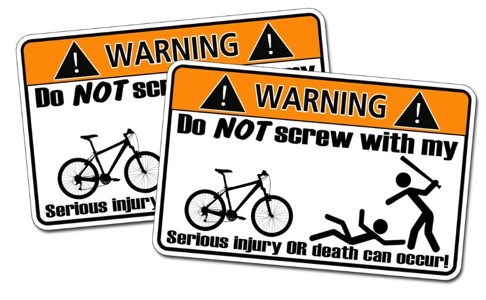 Mountain Bike OEM Vinyl Warning Caution Attention Sticker Decal Bicycle MTB