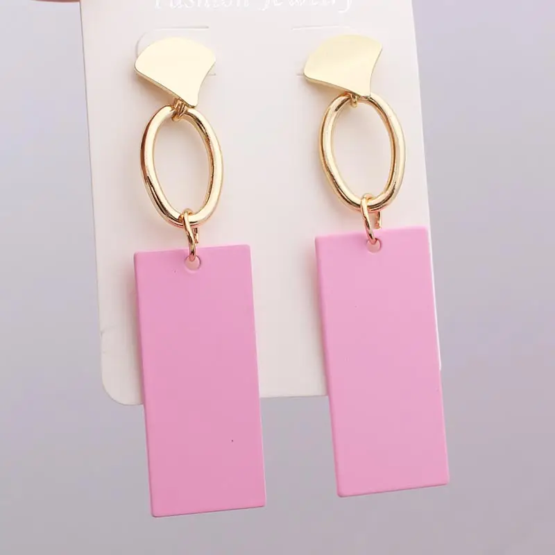 2019 Vintage Earrings Large for Women Statement Earrings Geometric Golden Color Metal Pendant Earrings Trend Fashion Jewelry