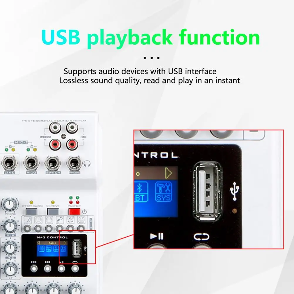 Imagem -04 - Mistura Console com Microfone sem Fio Uhf para Karaoke Console Mixer Som Integrado ao Vivo Áudio Soundcard dj