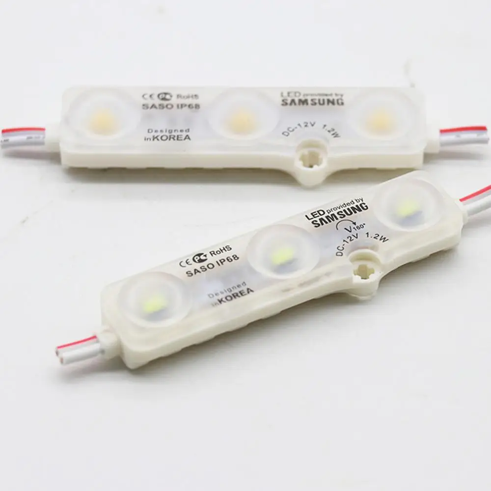 5730 3LED Injectie Led Module Licht 12V Met Lens Waterdichte IP68 1.2W Wit, Led Teken, winkel Banner