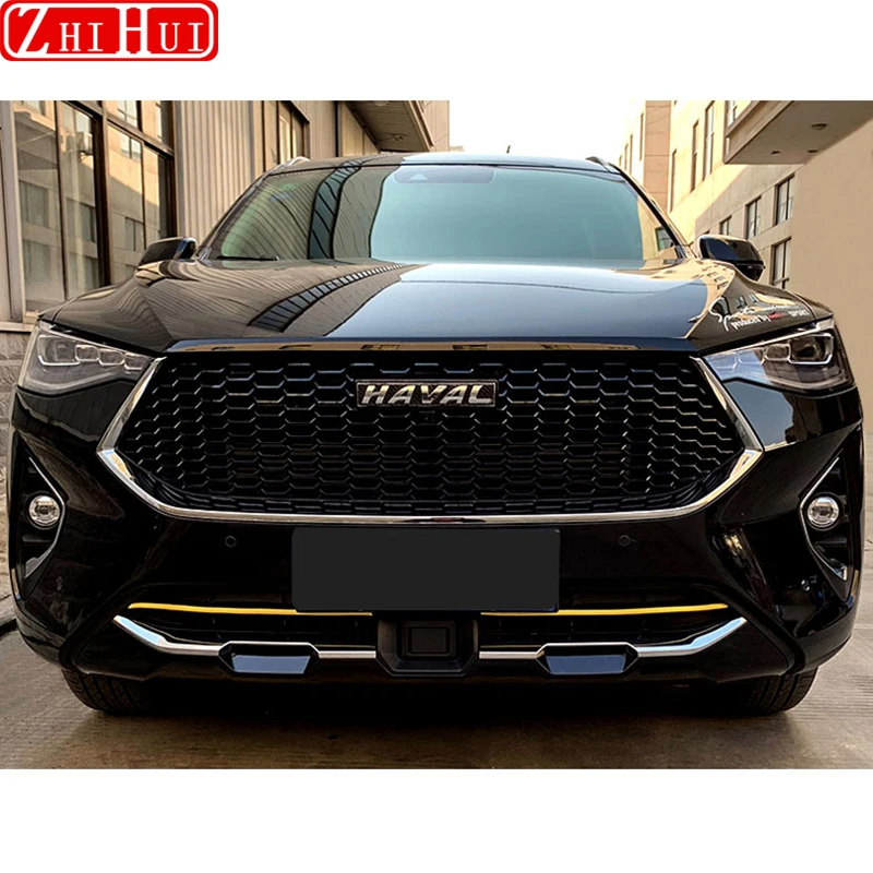 For Haval F7 F7X 2019 2020 2021 Car Styling Front Engine Trim Grill Mesh Lip Shape Decorative Strip Exterior PVC Accessories