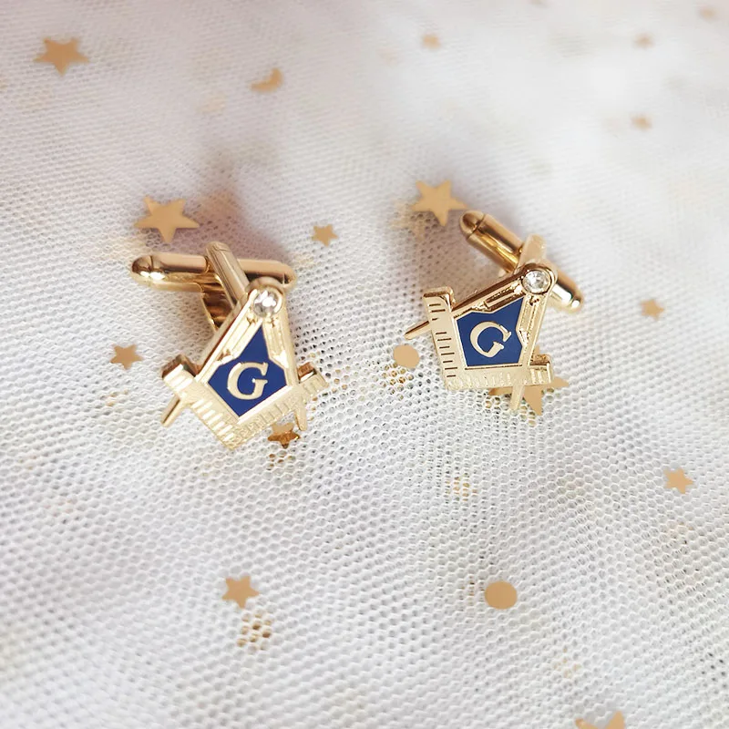 Hard Enamel Masons Cuff Links Square and Compass G Cufflinks for Freemason Sleeve Button Freemasonry Masonic Crafts