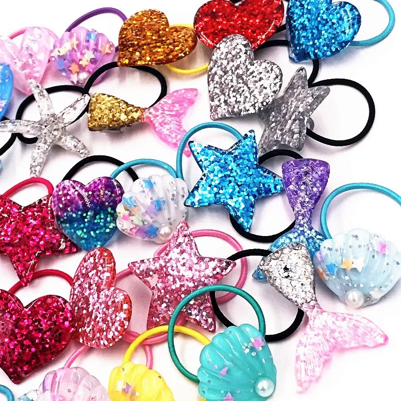 1PCS Lovely Heart Star Shell Girls Hairbands Kids Elastics Hair Bands Hair Accesorios Children Women Rubber Bands Headband