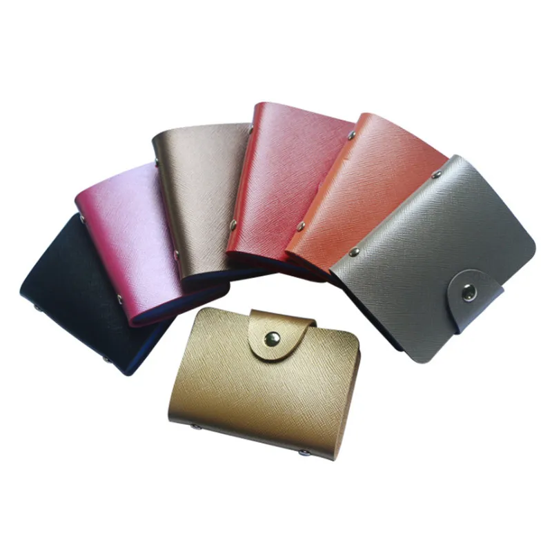 

PU Leather 24 Bits Id Card Holder Multifunction Business Bank Card Case Men Women Credit Passport Rfid Purse Wallet Bag