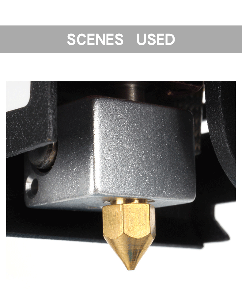 MK8 Brass Nozzle 0.1MM 0.2MM 0.3MM 0.4MM 0.5MM 0.6MM 0.8MM 1.0MM Extruder Print Head Nozzle Suitable For 1.75MM 3.0MM 3D Printer